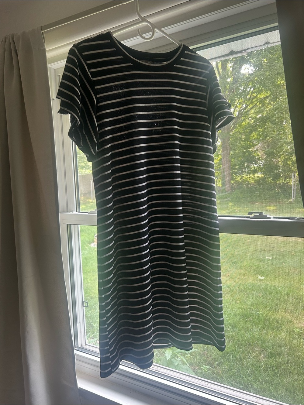 Black & White Striped Short Sleeve Tee Dress